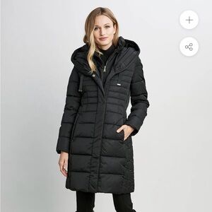 NWT Ellie Tahari Black long puffer coat